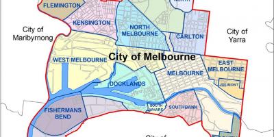 Karta predgrađu Melbournea