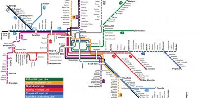 Željeznički kolodvor karti Melbournea