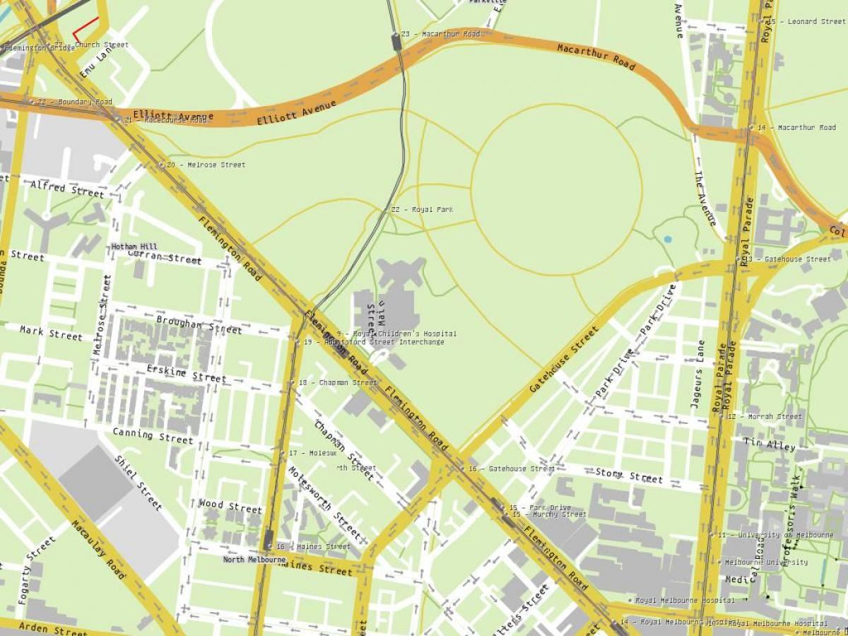 karta Kraljevske dječje bolnice u Melbourneu