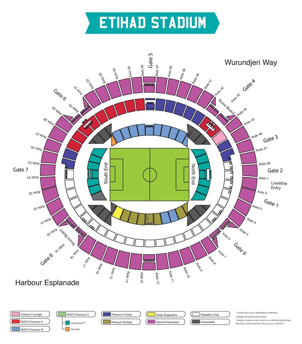 kartu stadiona "Этихад" u Melbourneu