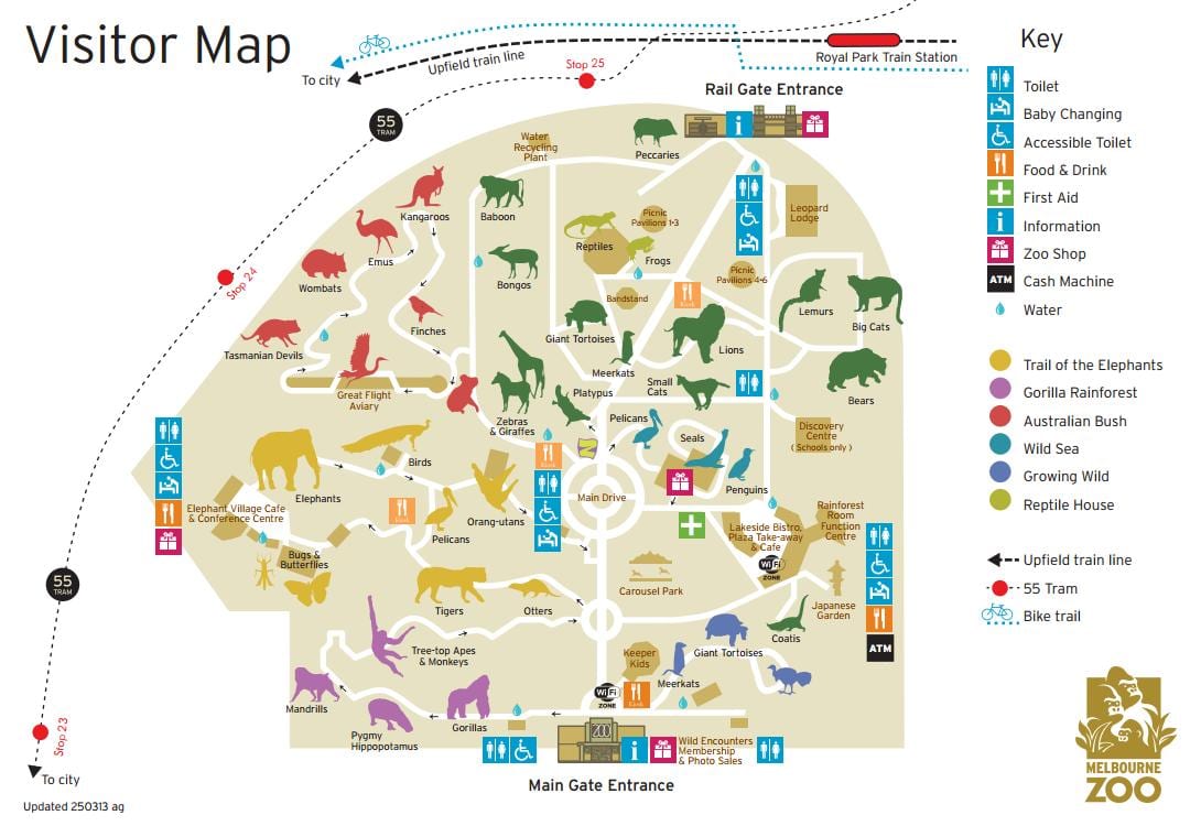 karta u zoološkom vrtu u Melbourneu
