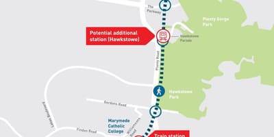 Karta скайрейл Melbourneu karti