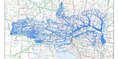 Karta Melbourne флуд