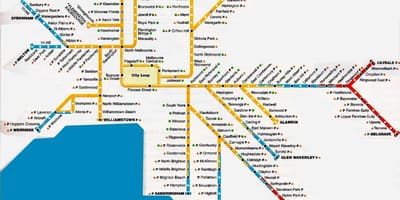 Melbourne gradsko područje kartica