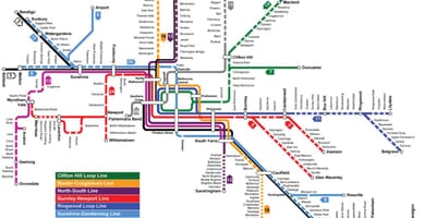 Željeznički kolodvor karti Melbournea