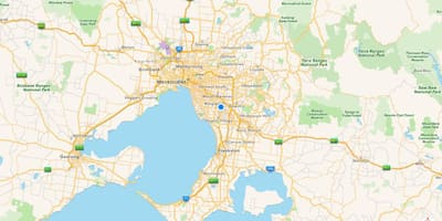 Karta Melbourne i okolica