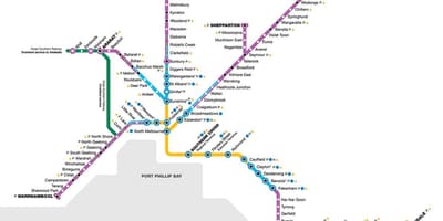 Vline vlakom na karti
